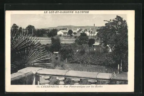 AK Casseneuil, Vue Panoramique sur les Ecoles