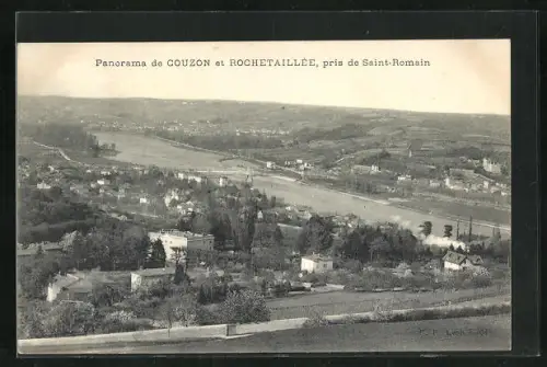 AK Couzon, Vue générale prise de Rochetaillée