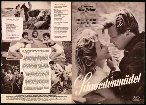 Filmprogramm IFB Nr. 2973, Schwedenmädel, Mai-Britt Nilsson, Karlheinz Böhm, Regie Thomas Engel