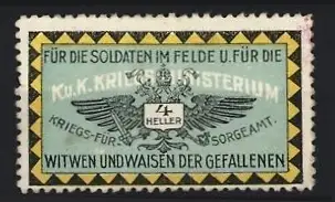 Reklamemarke KuK Kriegsministerium und Kriegsfürsorgeamt, Doppeladler