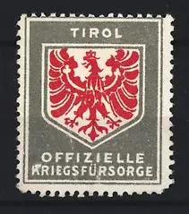 Reklamemarke Tirol, Offizielle Kriegsfürsorge, Roter Adler auf Wappen