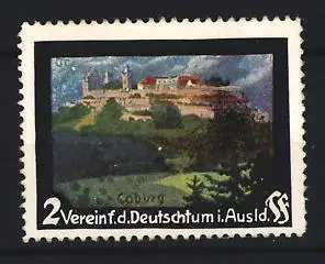 Reklamemarke Coburg, Verein f. d. Deutschtum im Ausland, Festung Coburg