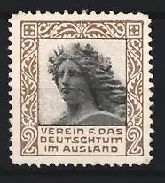 Reklamemarke Verein f. das Deutschtum im Ausland, Frauenkopf