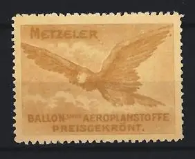 Reklamemarke Metzeler Ballon- und Aeroplanstoffe, Adler im Flug