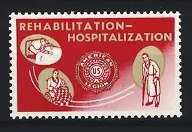 Reklamemarke American Legion, Rehabilitation & Hospitalization