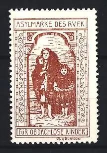 Reklamemarke Asylmarke des R.V.F.K. für obdachlose Kinder