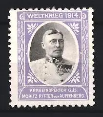 Reklamemarke Armeeinspektor G.d.I. Moritz Ritter von Auffenberg, Porträt
