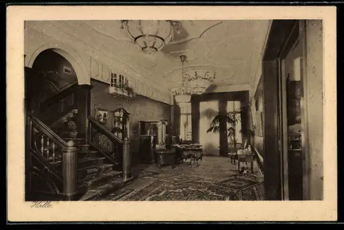 AK Travemünde, Hotel Ostsee-Sanatorium, Innenansicht der Halle