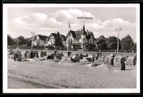 AK Travemünde, Hotel und Restaurant Augusta, Bes. Fritz Schmidt, Strandpromenade 3