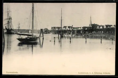 AK Travemünde, Segelboote im Hafen