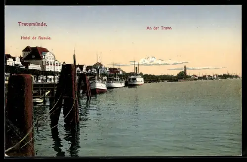 AK Travemünde, An der Trave mit Hotel de Russie