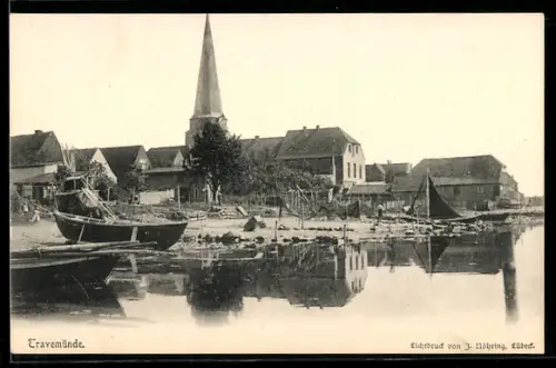AK Travemünde, Blick zur Kirche, Bei der Altstadt