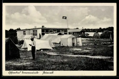 AK Travemünde-Priwall, Zeltpplatz mit Gebäude, 
