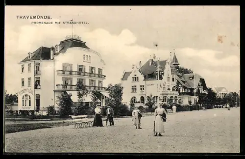 AK Travemünde, Promenade mit Strandhotel