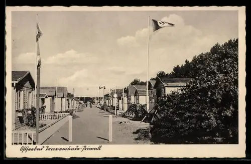 AK Travemünde-Priwall, Ostseebad, Strassenpartie mit 