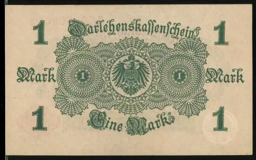 Notgeld Berlin 1914, 1 Mark, Reichsadler und Ziermuster