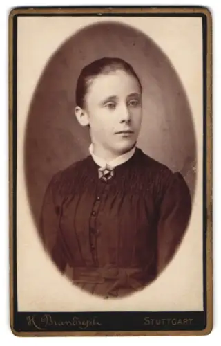 Fotografie Hermann Brandseph, Stuttgart, Marienstrasse 36, Porträt einer Frau im Kleid
