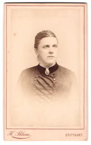 Fotografie Hermann Blum, Stuttgart, Friedrichstr. 31, Porträt einer Frau im dunklen Kleid