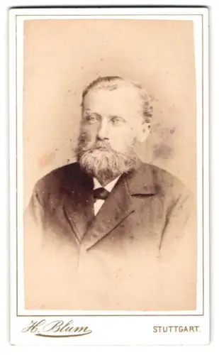 Fotografie H. Blum, Stuttgart, Friedrichstrasse 31, Porträt eines Mannes im Anzug