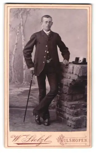 Fotografie Wolfgang Stelzl, Vilshofen, Obere Vorstadt, Herr mit Spazierstock