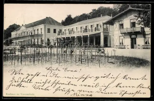 AK Travemünde, Hotel Kurhaus mit Strassenpartie