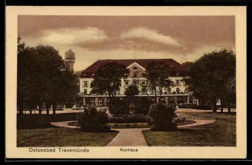 AK Travemünde a. d. Ostsee, Kurhaus vom Garten gesehen