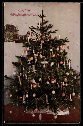 AK Festlich geschmückter Weihnachtsbaum