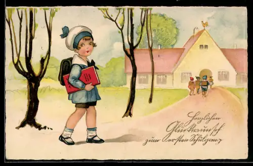 AK Kinder auf dem Weg zur Schule, Schulanfang