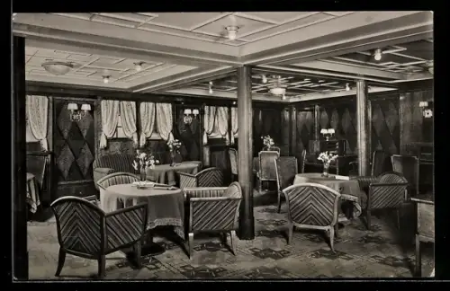AK Passagierschiff Hamburg der Hamburg-Amerika Linie, Damenzimmer der Touristen-Klasse