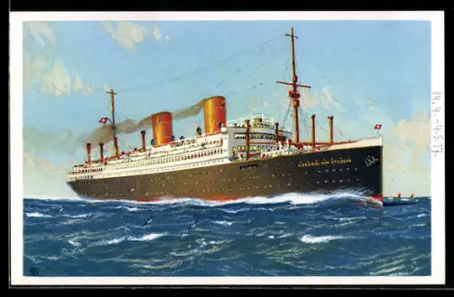 AK Passagierschiff General von Steuben vom Norddeutschen Lloyd Bremen auf See