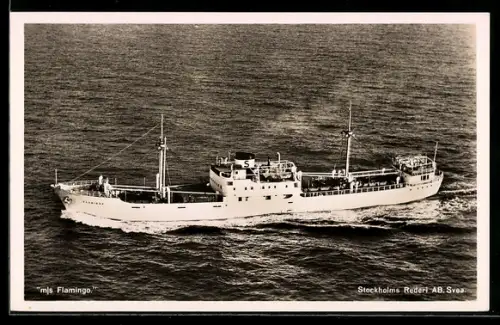 AK Schwedisches Handelsschiff M.S. Flamingo von 1949 Stockholms Rederi A.B. Svea auf hoher See