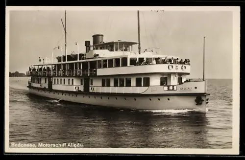 AK Motorschiff Allgäu, Ausflugsdampfer auf dem Bodensee
