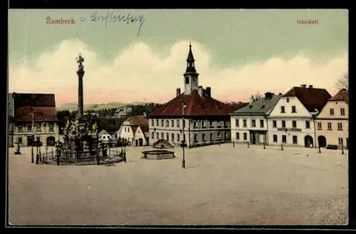 AK Zamberk, Hotel Koruny am Marktplatz