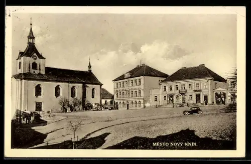 AK Nový Knín, Partie an der Kirche