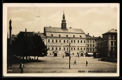 AK Iglau, Masarykplatz und Rathaus