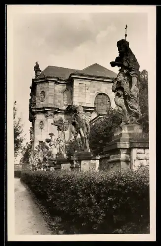 AK Kuks, Gartenpartie mit Statuen
