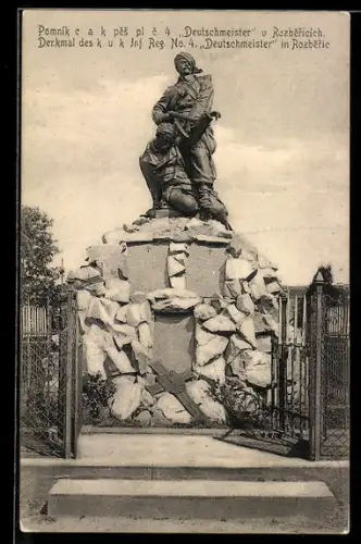 AK Rozberice, Denkmal des k.u.k. Inf. Reg. No. 4 Deutschmeister