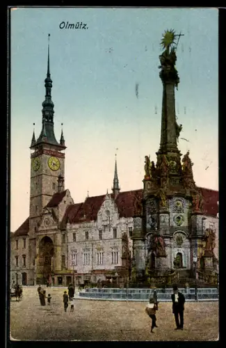 AK Olomouc, Masarykovo namesti mit Passanten
