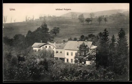 AK Steyregg /O.-Oe., Wildbad Pulgarn aus der Vogelschau