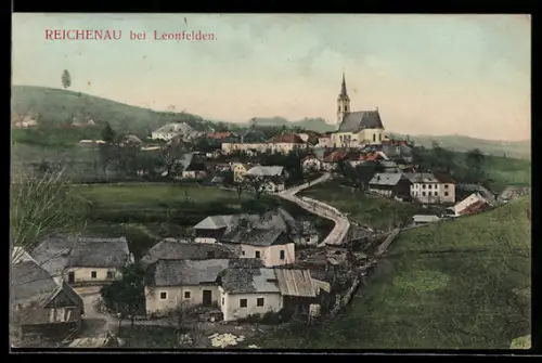AK Reichenau bei Leonfelden, Gesamtansicht mit Kirche