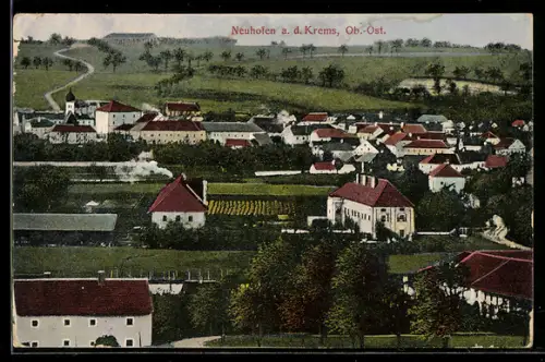 AK Neuhofen a. d. Krems, Totalansicht mit Kirche