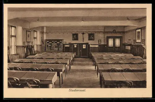 AK Feldkirch /Vorarlberg, Lehrerseminar, Innenansicht Studiersaal