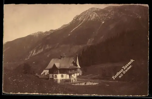 AK Langau, Forsthaus Ranneck mit Turmgebäude u. Ötscher