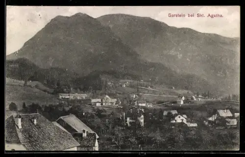 AK Bad Goisern am Hallstättersee, St. Agatha, Ortsansicht mit Sarstein