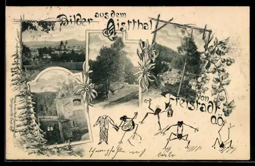 AK Freistadt, Bilder aus dem Aistthal, Passepartout