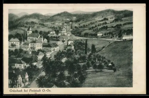 Künstler-AK Grünbach, Panorama