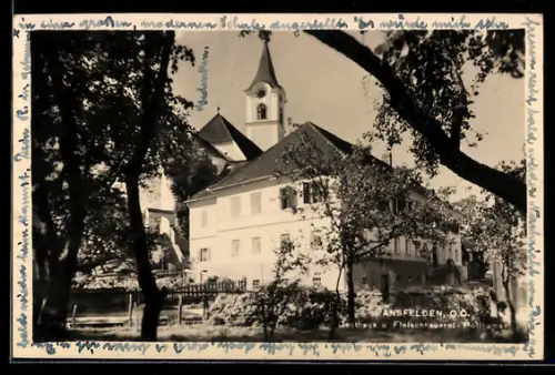 AK Ansfelden /O.-Ö., Gasthaus und Fleischhauerei Pollhamer