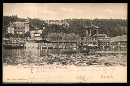 AK Krumpendorf am Wörthersee, Militärschwimmschule und Hotel Wörthersee