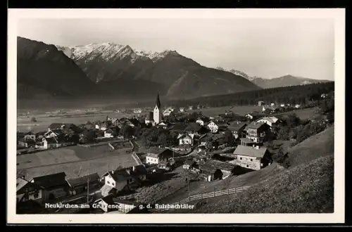 AK Neukirchen am Gr. Venediger, Teilansicht mit Kirche gegen die Sulzbachtäler