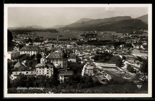 AK Hallein /Salzburg, Panorama aus der Vogelschau